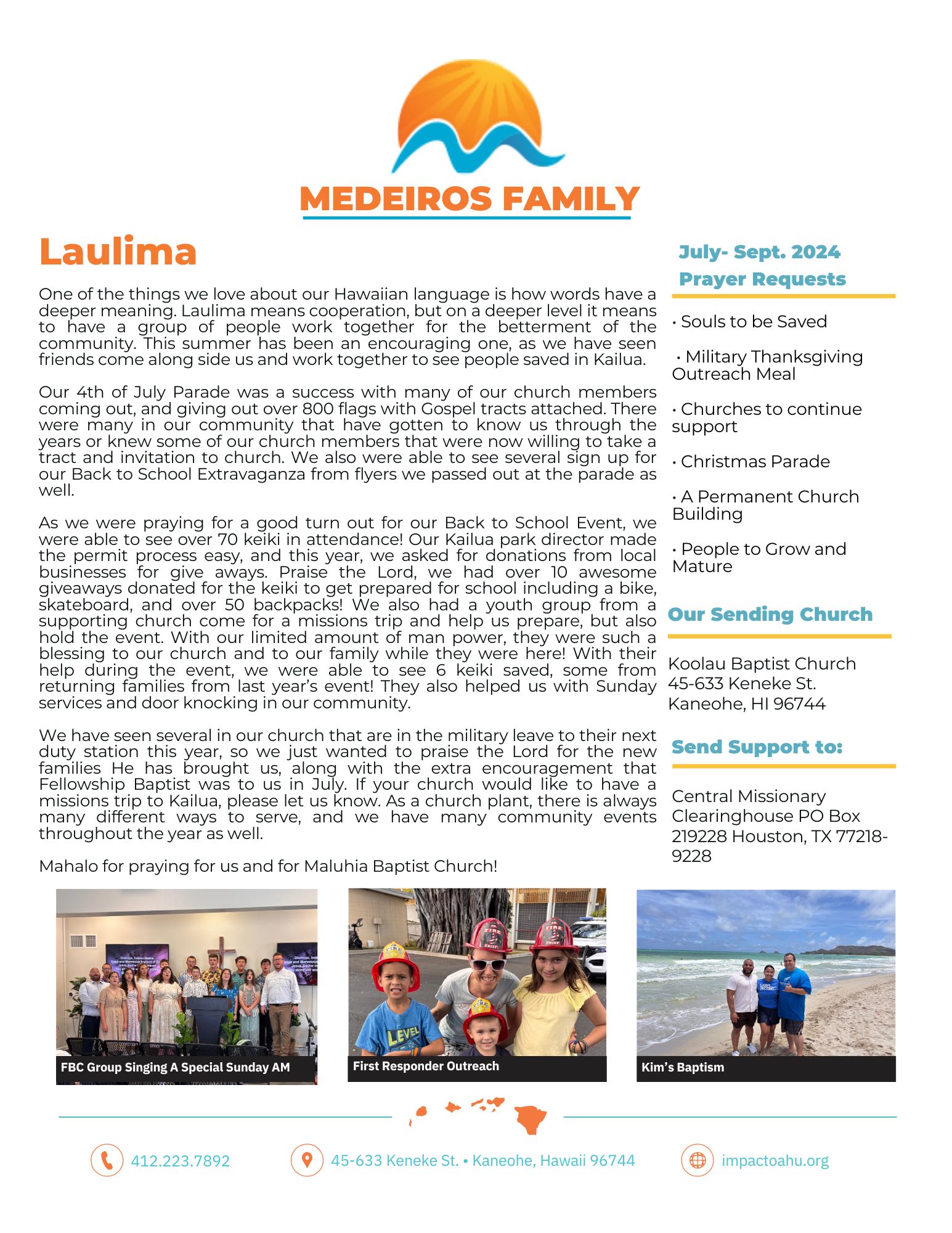 24 July- Sep - 3rd Qtr Prayer Letter