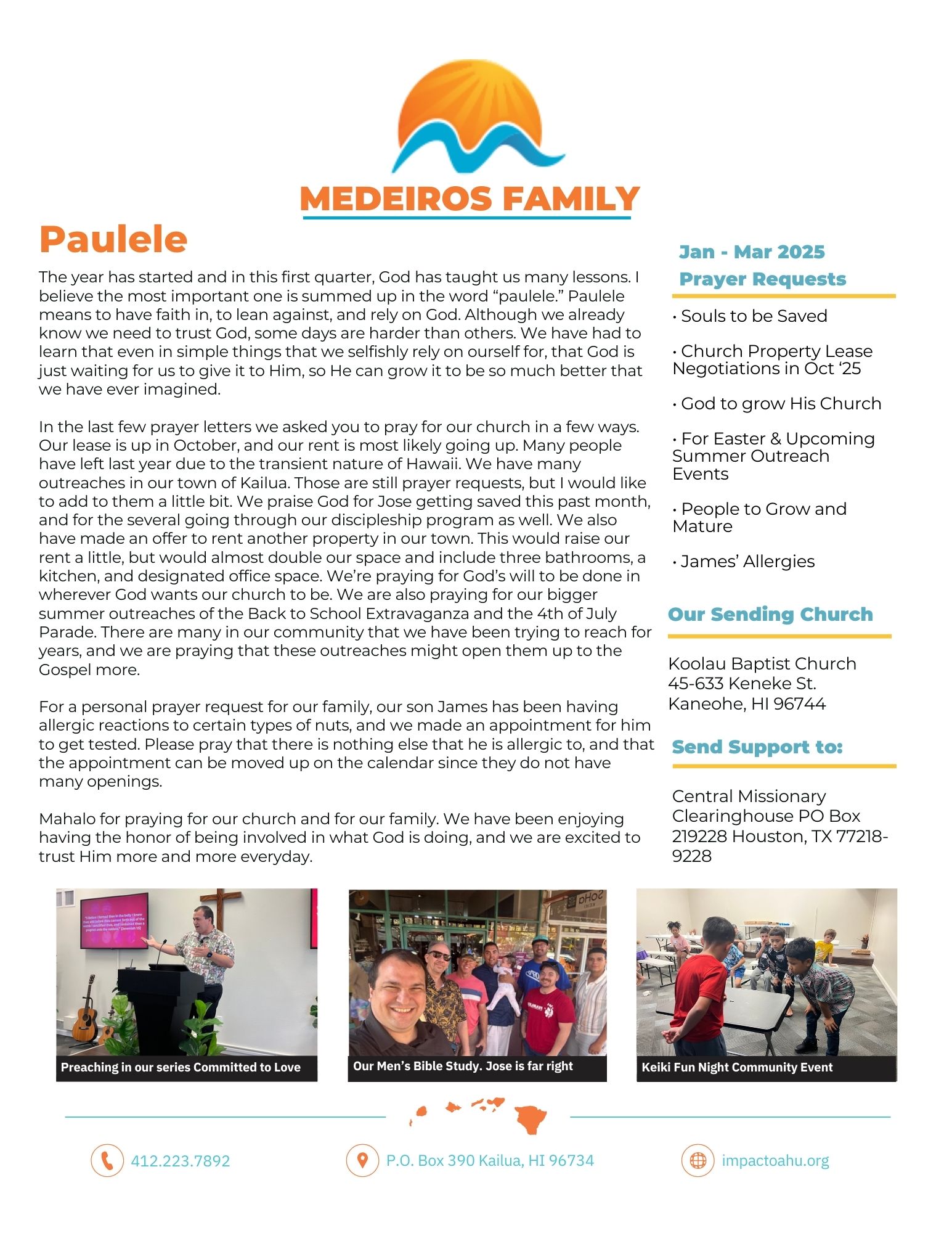 25 JAN- MAR - 1st Qtr Prayer Letter