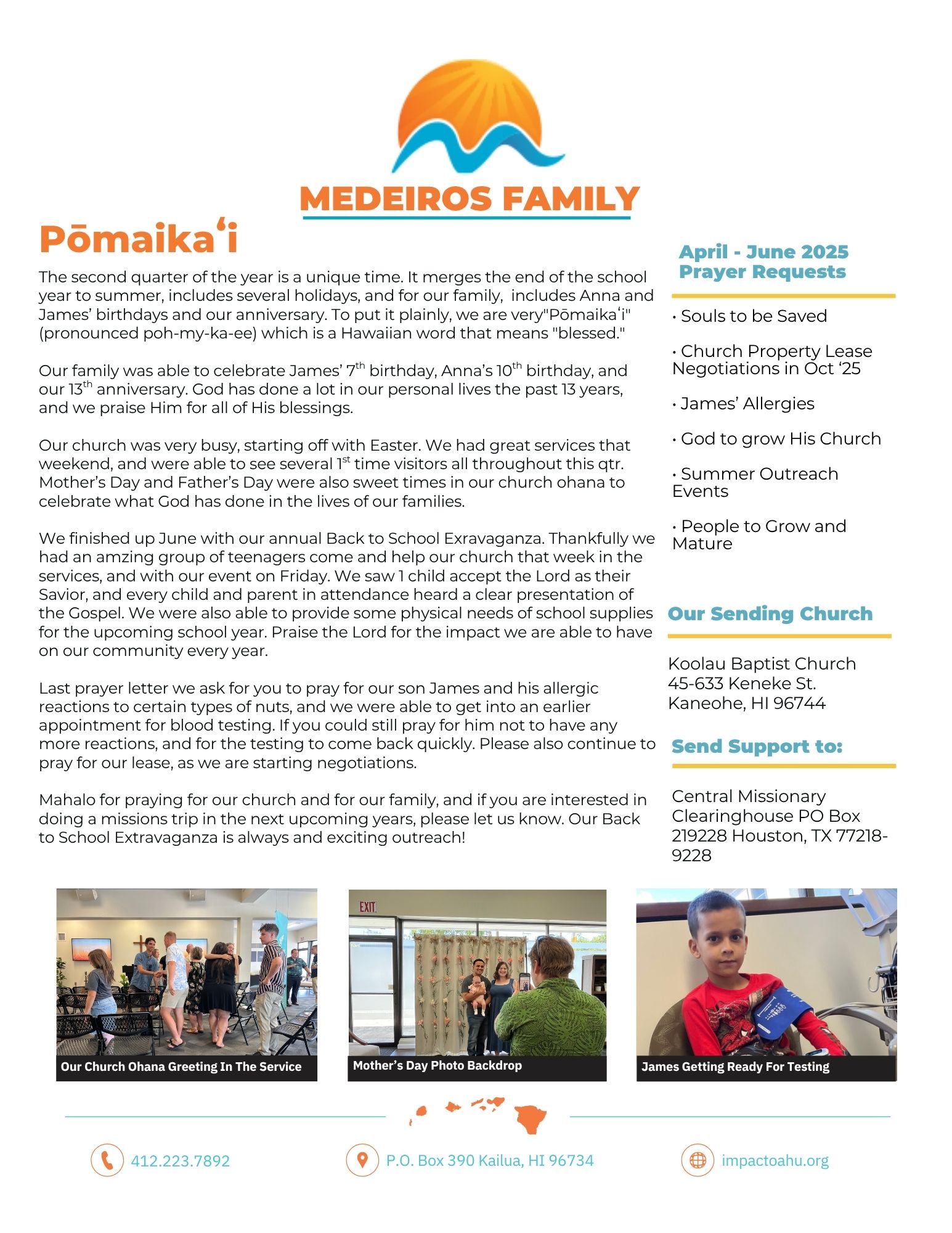 25 APR - JUNE - 2nd Qtr Prayer Letter